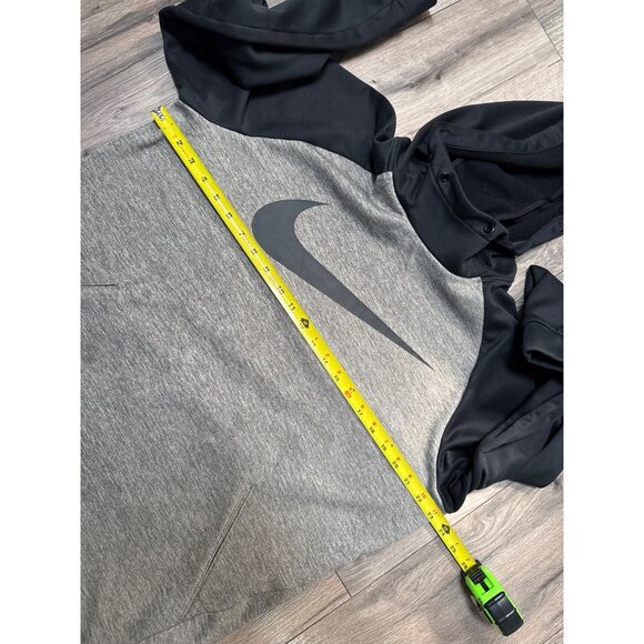 Nike Dri-Fit Gray & Black Pullover Hoodie Sweatshirt Large With Kangaroo Pocket - Picture 5 of 7